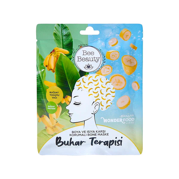 Bee Beauty Hair Mask Wonder Food Banana Steam Therapy Paint and Heat Protection Bonnet Mask