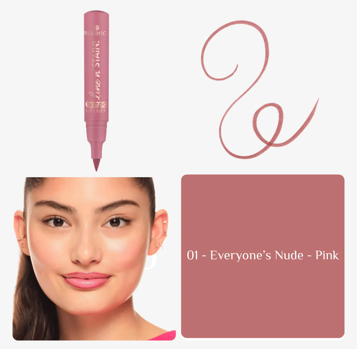 Essence Line N' Stain! Tattoo Lip Liner 01 Everyone's Nude Pink