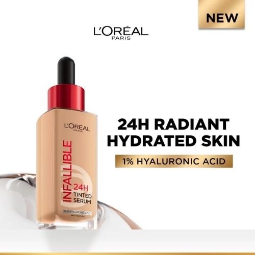 L'Oréal Paris Infallible 24H Tinted Serum With 1% Hyaluronic Acid For Radiant Hydrated Skin