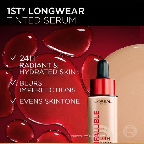 L'Oréal Paris Infallible 24H Tinted Serum With 1% Hyaluronic Acid For Radiant Hydrated Skin