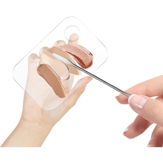 1pc Clear Acrylic Makeup Mixing Palette For Foundation & Eyeshadow Creams