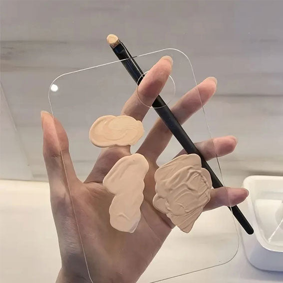 1pc Clear Acrylic Makeup Mixing Palette For Foundation & Eyeshadow Creams